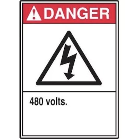 Accuform ANSI DANGER Safety Sign 480 VOLTS MRLC103XP MRLC103XP